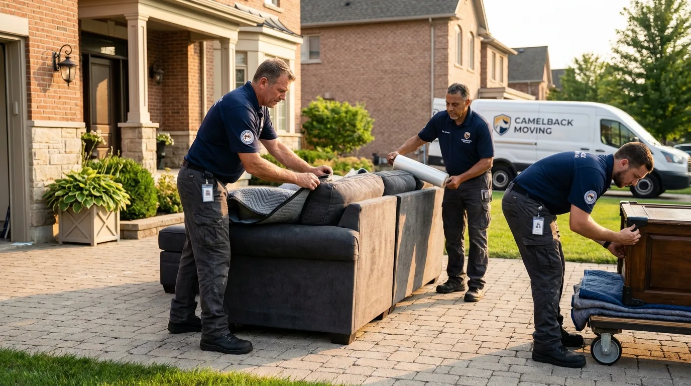 Large estate moving crew wrapping furniture in Fordyce, AR